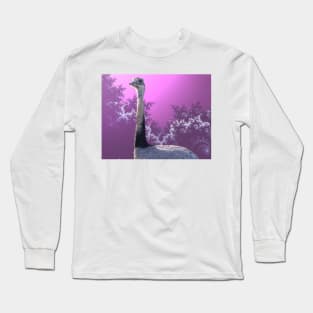 Rhea on Purple Fractal Long Sleeve T-Shirt